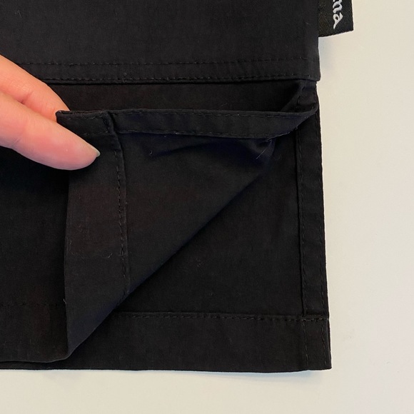 prAna Bliss Wide Leg Black Capri Pants Split Hem Drawstring  Small Nylon Outdoor - Picture 4 of 13